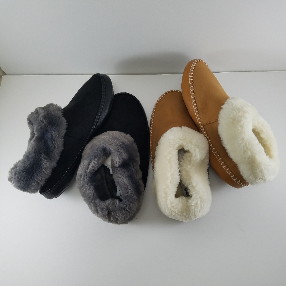 New Women's cozy faux fur slippers bundle XXL.
